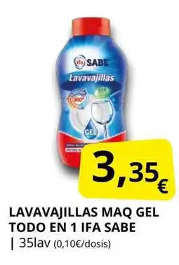 Supermercados MAS IFA SABE Lavavajillas maq gel todo en 1 oferta