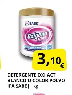 Supermercados MAS IFA SABE Detergente oxi act blanco o color polvo oferta