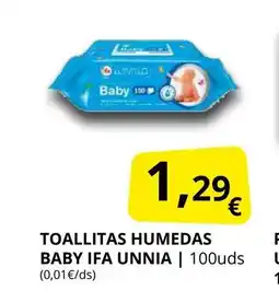 Supermercados MAS IFA UNNIA Toallitas humedas baby oferta