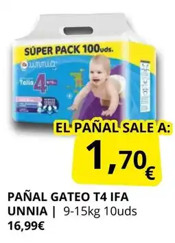 Supermercados MAS IFA UNNIA Pañal gateo t4 oferta