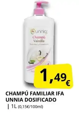 Supermercados MAS IFA UNNIA Champú familiar dosificado oferta