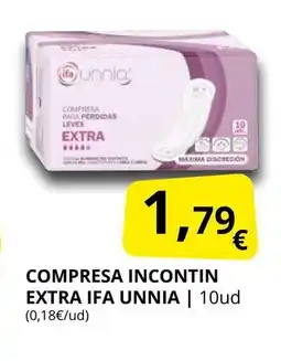 Supermercados MAS IFA UNNIA Compresa incontin extra oferta