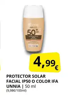 Supermercados MAS IFA UNNIA Protector solar facial ip50 o color oferta
