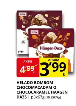 Supermercados MAS HAAGEN DAZS Helado bombom chocomacadam o chococaramel oferta