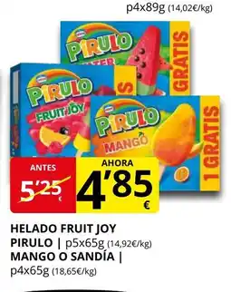 Supermercados MAS PIRULO Helado fruit joy oferta