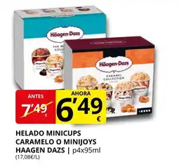 Supermercados MAS HAAGEN DAZS Helado minicups caramelo o minijoys oferta
