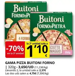 Supermercados MAS Gama pizza buitoni forno oferta