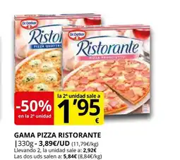 Supermercados MAS GAMA PIZZA RISTORANTE oferta