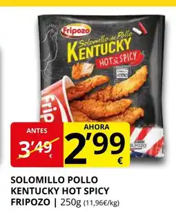 Supermercados MAS FRIPOZO Solomillo pollo kentucky hot spicy oferta