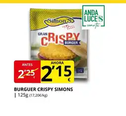 Supermercados MAS SIMONS Burguer crispy oferta
