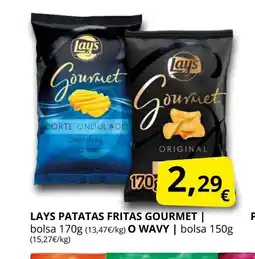 Supermercados MAS LAYS Patatas fritas gourmet o wavy oferta