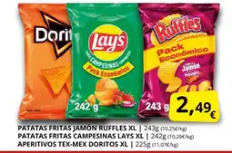 Supermercados MAS Patatas fritas jamón ruffles xl oferta
