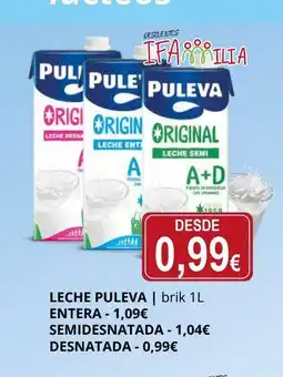 Supermercados MAS Leche puleva entera oferta