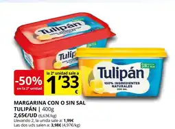 Supermercados MAS TULIPÁN Margarina con o sin sal oferta