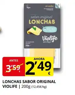 Supermercados MAS VIOLIFE Lonchas sabor original oferta