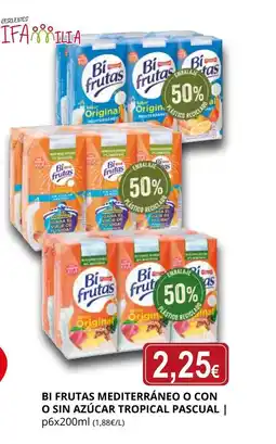 Supermercados MAS BI FRUTAS Mediterráneo o con o sin azúcar tropical pascual oferta