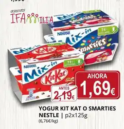 Supermercados MAS Yogur kit kat o smarties nestle oferta