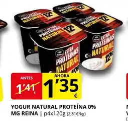 Supermercados MAS REINA Yogur natural proteina 0% oferta