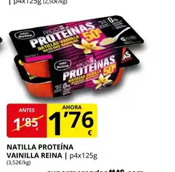Supermercados MAS REINA Natilla proteina vainilla oferta