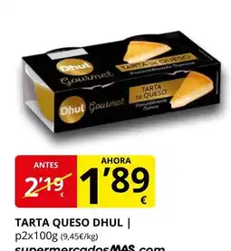 Supermercados MAS DHUL Tarta queso oferta