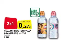 Supermercados MAS Agua mineral font vella o lanjarón oferta