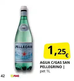 Supermercados MAS SAN PELLEGRINO Agua c/gas oferta