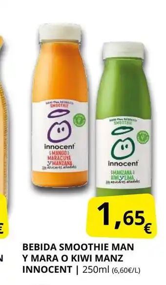 Supermercados MAS INNOCENT Bebida smoothie man y mara o kiwi manz oferta