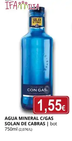 Supermercados MAS SOLAN DE CABRAS Agua mineral c/gas oferta
