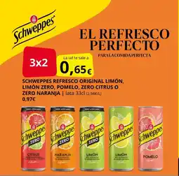 Supermercados MAS SCHWEPPES Refresco original limón, limón zero, pomelo, zero citrus o zero naranja oferta