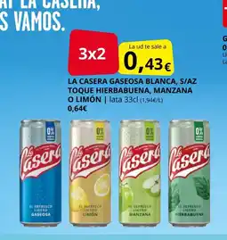Supermercados MAS LA CASERA Gaseosa blanca, s/az toque hierbabuena, manzana o limón oferta