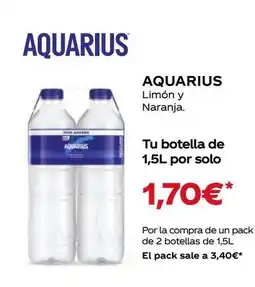 Supermercados MAS AQUARIUS Limón y Naranja oferta