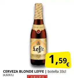 Supermercados MAS LEFFE Cerveza blonde oferta