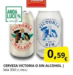 Supermercados MAS VICTORIA O SIN ALCOHOL Cerveza oferta