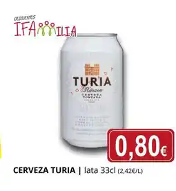 Supermercados MAS TURIA Cerveza oferta