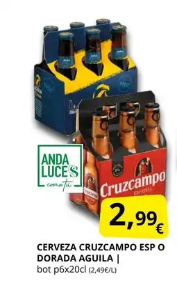 Supermercados MAS Cerveza cruzcampo esp o dorada aguila oferta