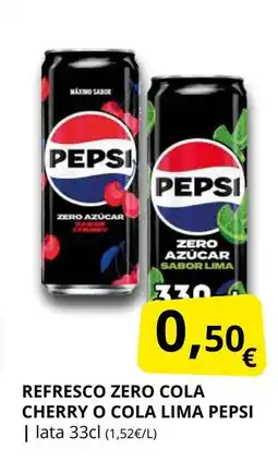 Supermercados MAS PEPSI Refresco zero cola cherry o cola lima oferta