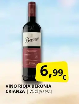Supermercados MAS Vino rioja beronia crianza oferta