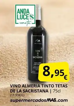 Supermercados MAS Vino almeria tinto tetas de la sacristana oferta