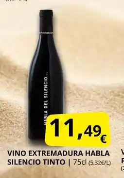 Supermercados MAS Vino extremadura habla silencio tinto oferta