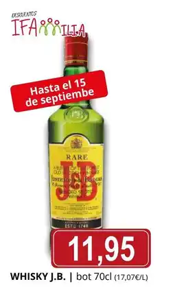 Supermercados MAS J.B Whisky oferta