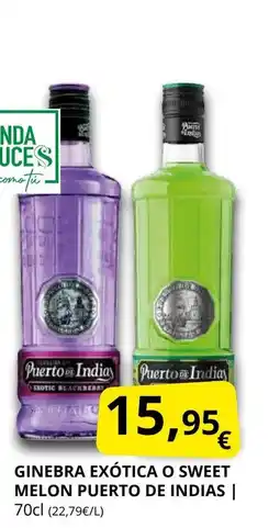 Supermercados MAS PUERTO DE INDIAS Ginebra exótica o sweet melon oferta