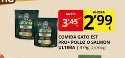 Supermercados MAS ULTIMA Comida gato est pro+ pollo o salmón oferta