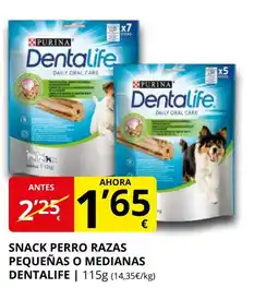 Supermercados MAS DENTALIFE Snack perro razas pequeñas o medianas oferta