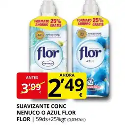 Supermercados MAS FLOR Suavizante conc nenuco o azul oferta