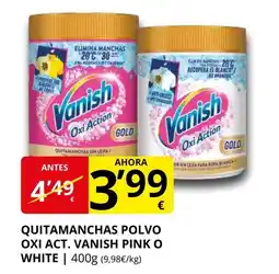 Supermercados MAS Quitamanchas polvo oxi act. vanish pink o white oferta