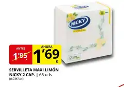 Supermercados MAS NICKY Servilleta maxi limón oferta