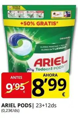 Supermercados MAS ARIEL Pods oferta