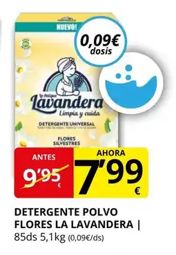 Supermercados MAS LA LAVANDERA Detergente polvo flores oferta