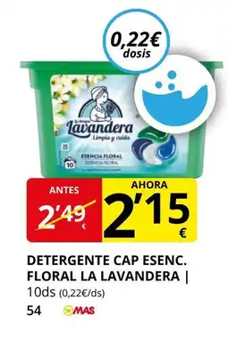 Supermercados MAS LA LAVANDERA Detergente cap esenc floral oferta
