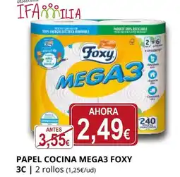 Supermercados MAS FOXY Papel cocina mega3 oferta